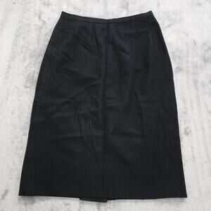 Vintage 60s Century Skirt Womens XS Black Wool Pencil Lined Side Metal Zip‎ Goth
